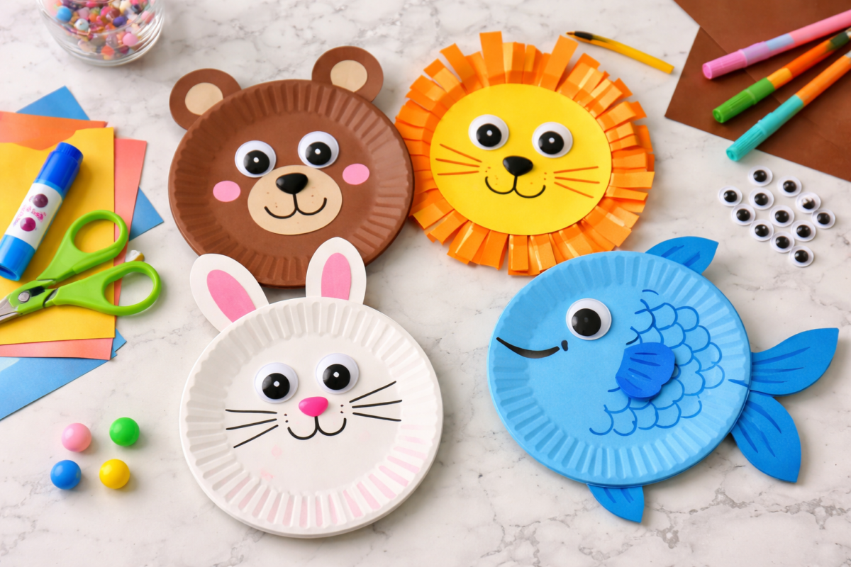 🎨 Easy Paper Plate Animal Craft for Kids